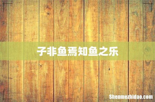 子非鱼焉知鱼之乐