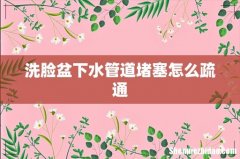 洗脸盆下水管道堵塞怎么疏通