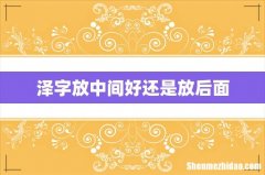 泽字放中间好还是放后面