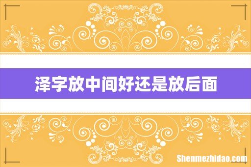 泽字放中间好还是放后面