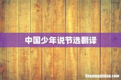 中国少年说节选翻译