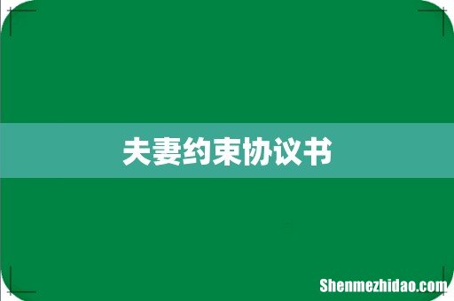 夫妻约束协议书
