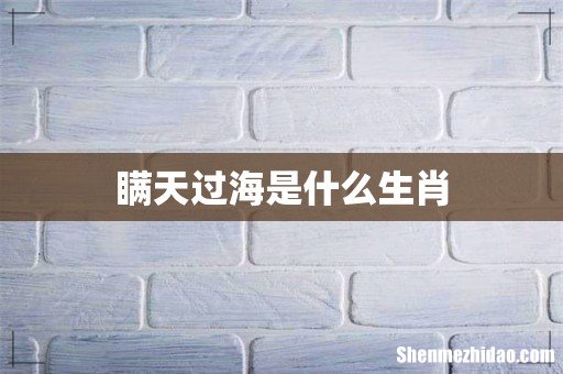 瞒天过海是什么生肖
