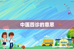 中医四诊的意思