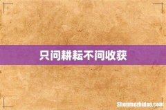 只问耕耘不问收获