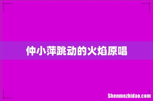 仲小萍跳动的火焰原唱