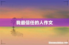 我最信任的人作文