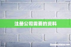 注册公司需要的资料