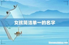 女孩简洁单一的名字