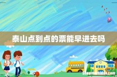 泰山点到点的票能早进去吗