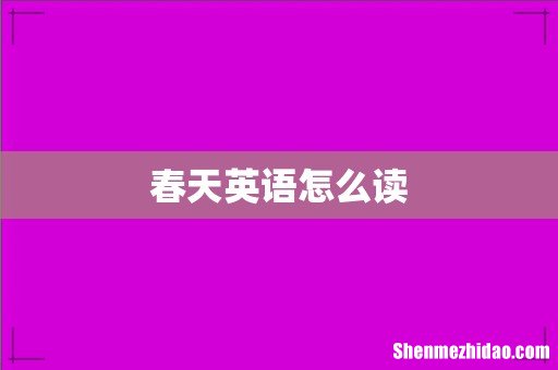 春天英语怎么读