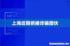 上海近期抓捕诈骗团伙