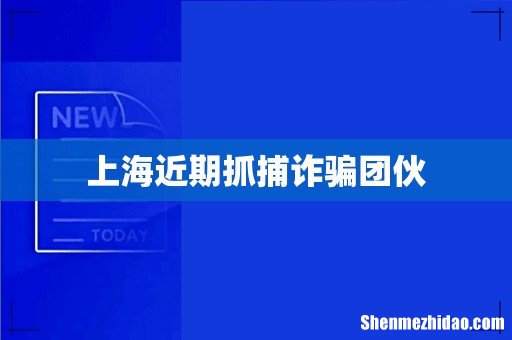 上海近期抓捕诈骗团伙