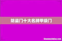 防盗门十大名牌甲级门