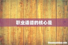 职业道德的核心是