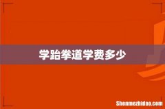 学跆拳道学费多少