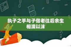 执子之手与子偕老往后余生相濡以沫
