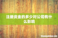 注册资金的多少对公司有什么影响