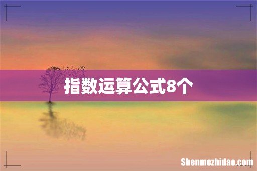 指数运算公式8个
