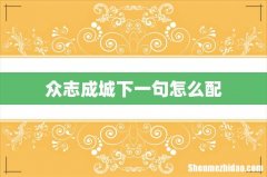 众志成城下一句怎么配