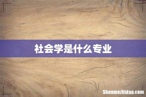 社会学是什么专业