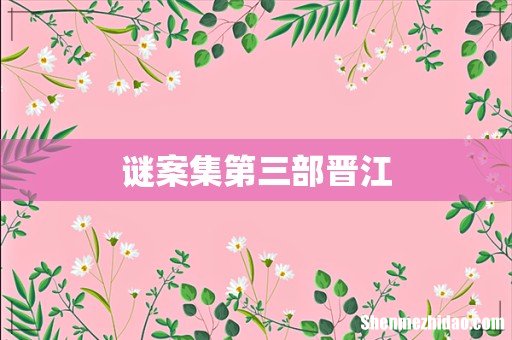 谜案集第三部晋江