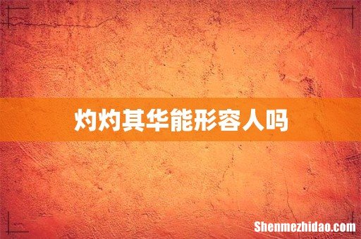 灼灼其华能形容人吗