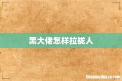 黑大佬怎样拉拢人