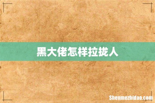 黑大佬怎样拉拢人