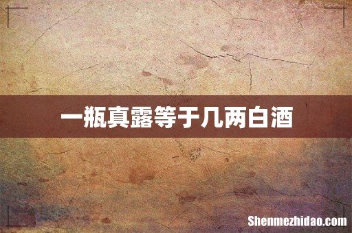 一瓶真露等于几两白酒