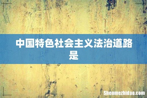 中国特色社会主义法治道路是