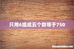只用6组成五个数等于750
