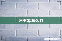 州五笔怎么打