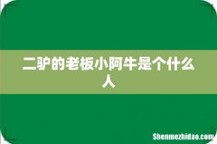 二驴的老板小阿牛是个什么人
