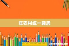 年农村统一建房
