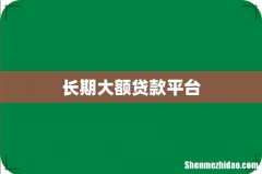 长期大额贷款平台