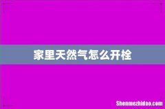 家里天然气怎么开栓