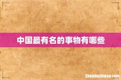 中国最有名的事物有哪些