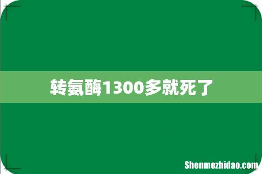 转氨酶1300多就死了