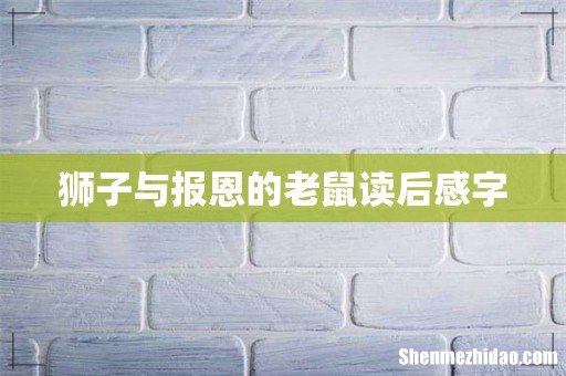 狮子与报恩的老鼠读后感字