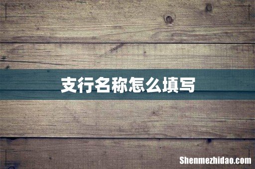 支行名称怎么填写