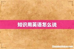 知识用英语怎么说