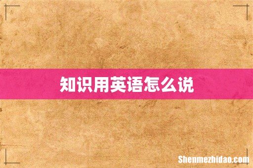 知识用英语怎么说