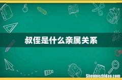 叔侄是什么亲属关系