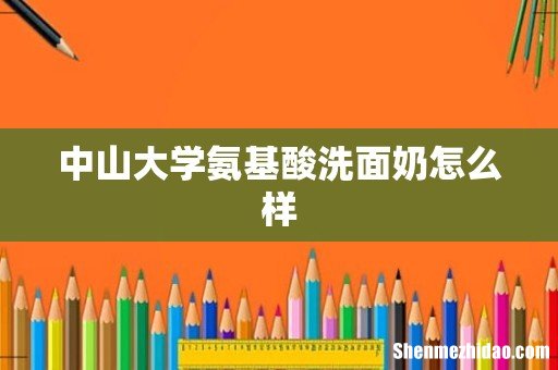 中山大学氨基酸洗面奶怎么样