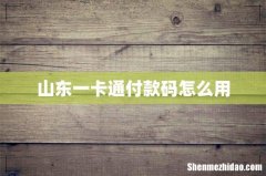 山东一卡通付款码怎么用