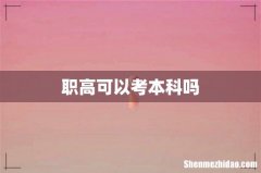 职高可以考本科吗