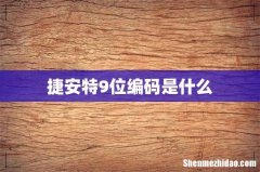 捷安特9位编码是什么