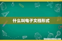 什么叫电子文档形式