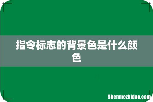 指令标志的背景色是什么颜色